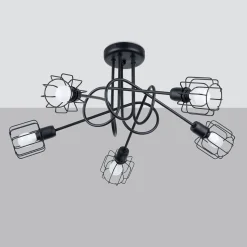 Plafondlamp Beluci 5-Lichts Zwart - Giga Meubel