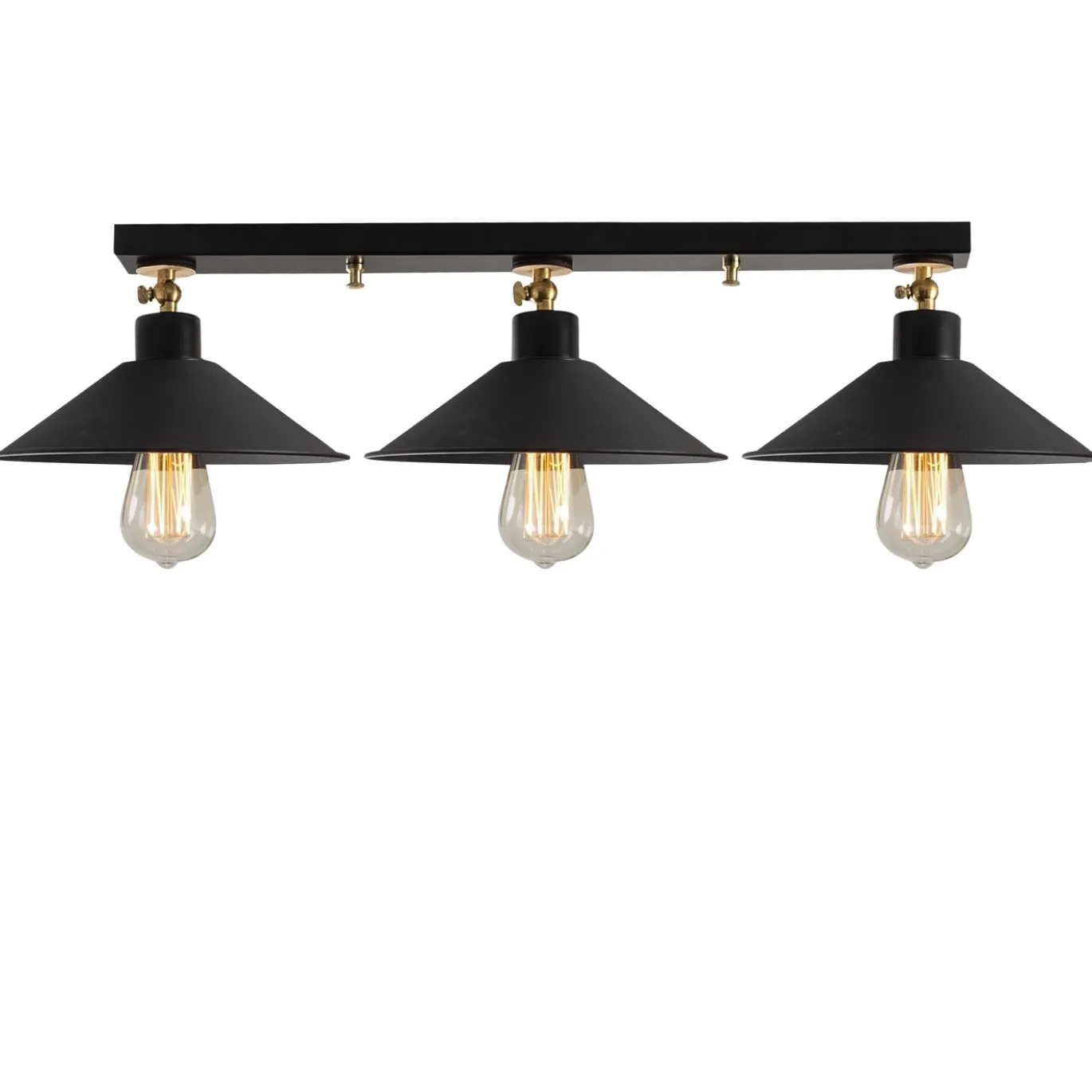 Plafondlamp Berceste Short Zwart 3-Lichts