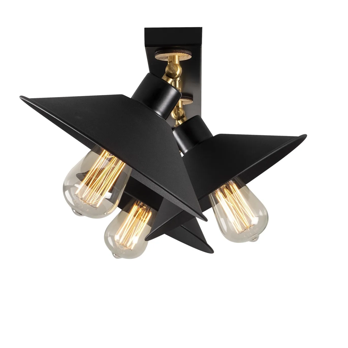 Plafondlamp Berceste Short Zwart 3-Lichts