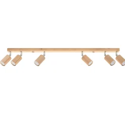 Plafondlamp Berg 6-Lichts Hout Naturel - Giga Meubel