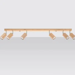 Plafondlamp Berg 6-Lichts Hout Naturel - Giga Meubel