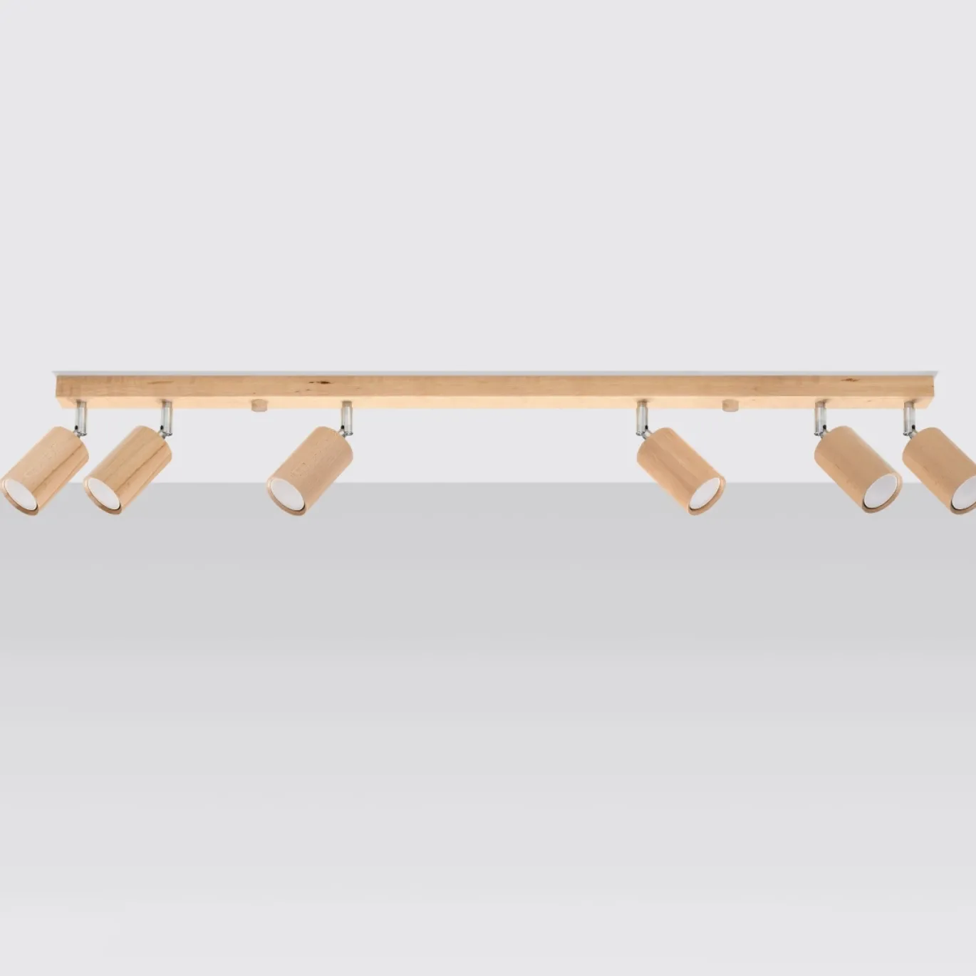 Plafondlamp Berg 6-Lichts Hout Naturel - Giga Meubel
