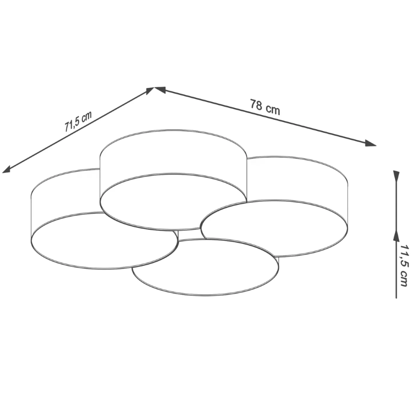 Plafondlamp Circle 4 Wit - Giga Meubel
