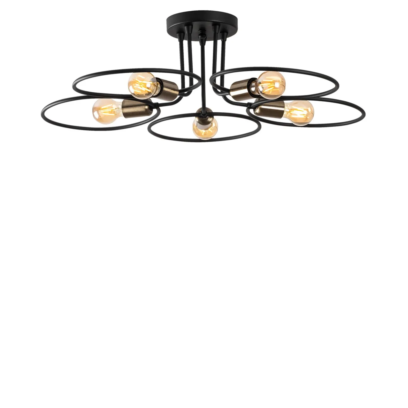 Plafondlamp Circle Zwart 5-Lichts