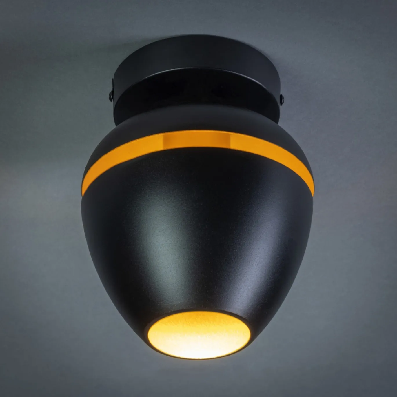 Plafondlamp Claire Zwart/Messing Ø15cm - Giga Meubel