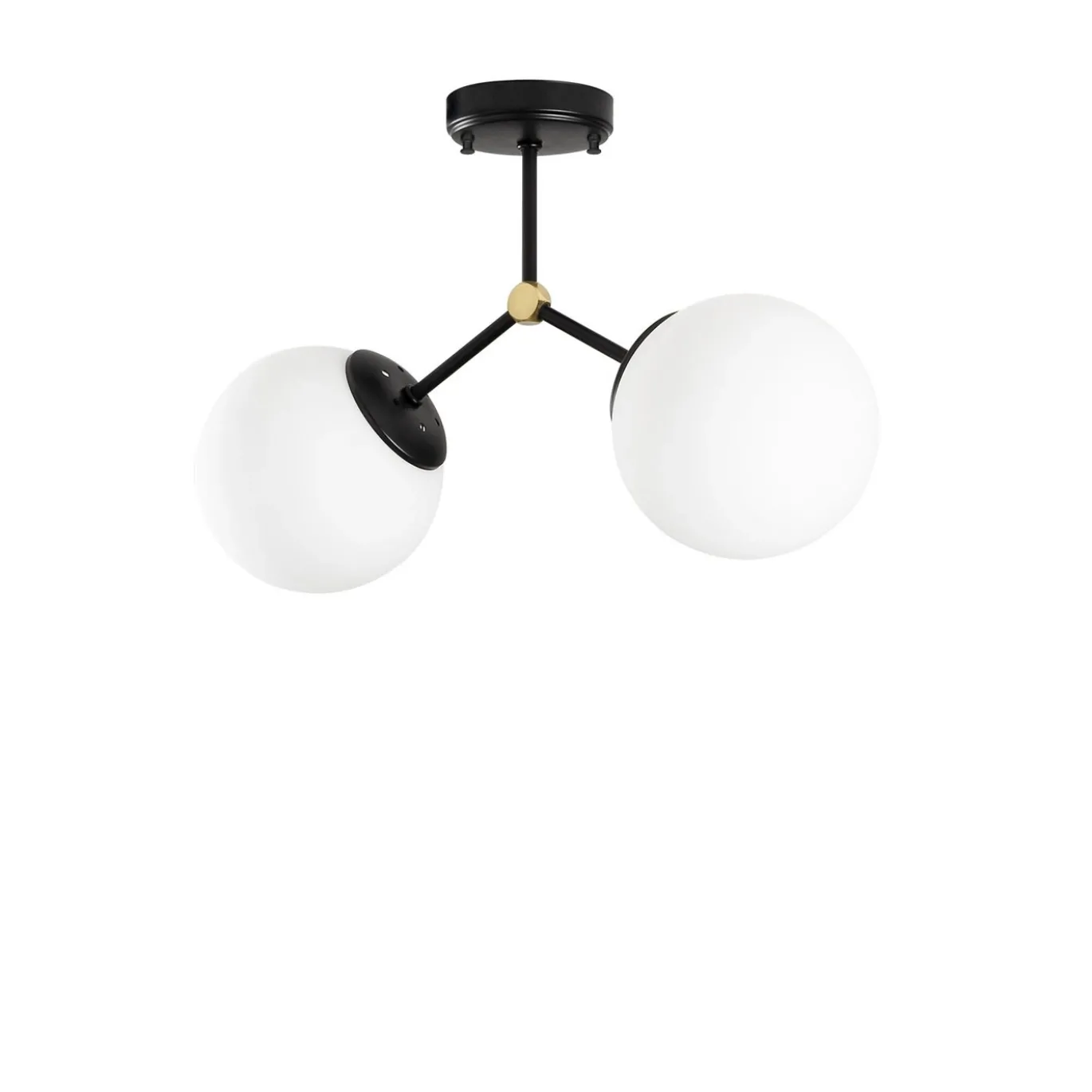 Plafondlamp Damar Zwart 2-Lichts