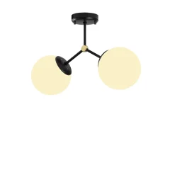 Plafondlamp Damar Zwart 2-Lichts