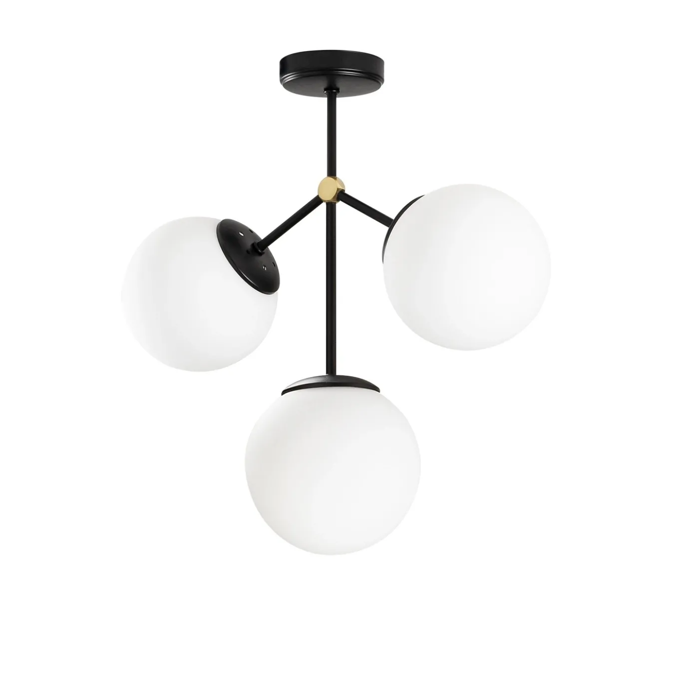 Plafondlamp Damar Zwart 3-Lichts