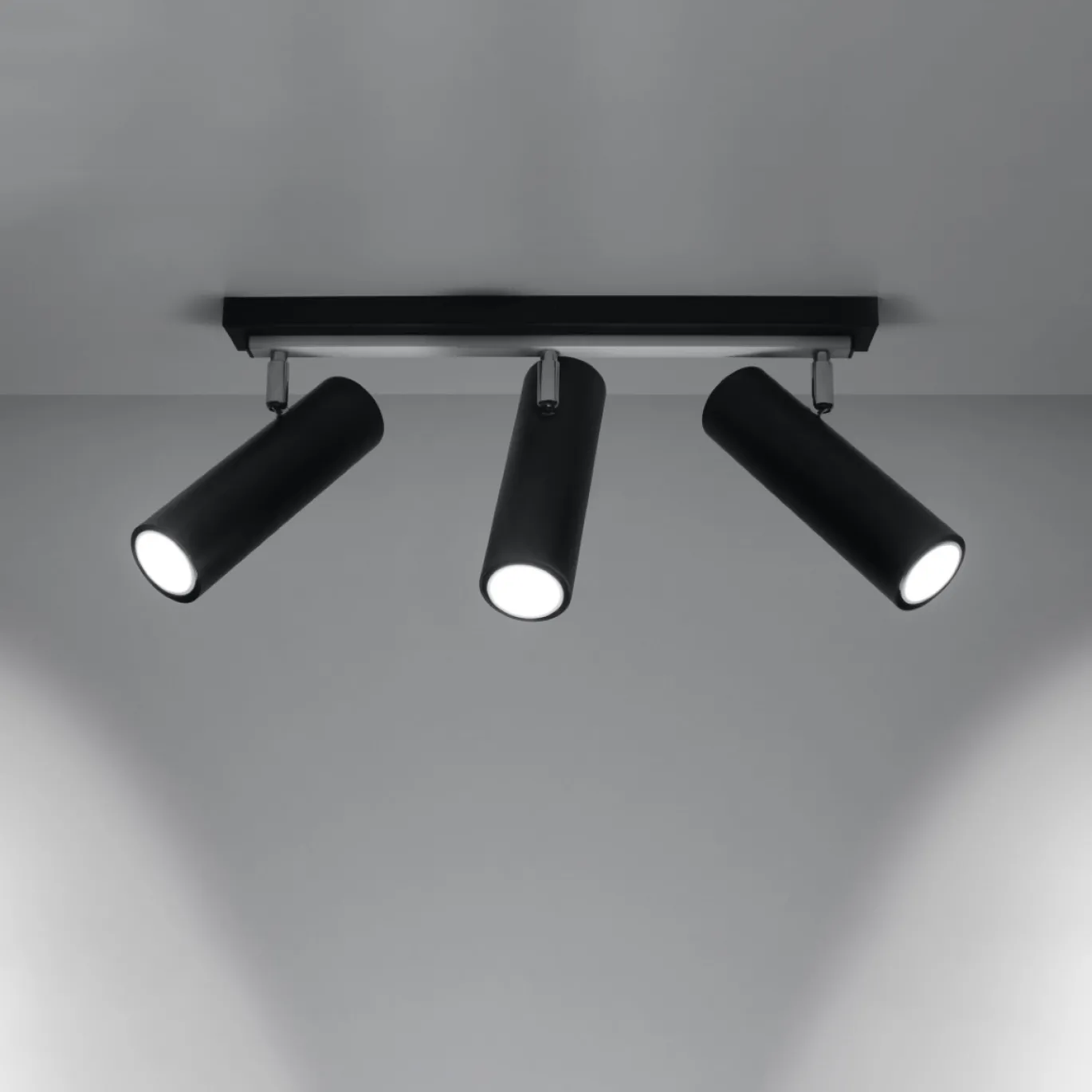 Plafondlamp Direzione 3-Lichts Zwart - Giga Meubel
