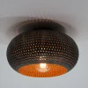 Plafondlamp Disk Punch Zwart Bruin Ø35cm - Giga Meubel
