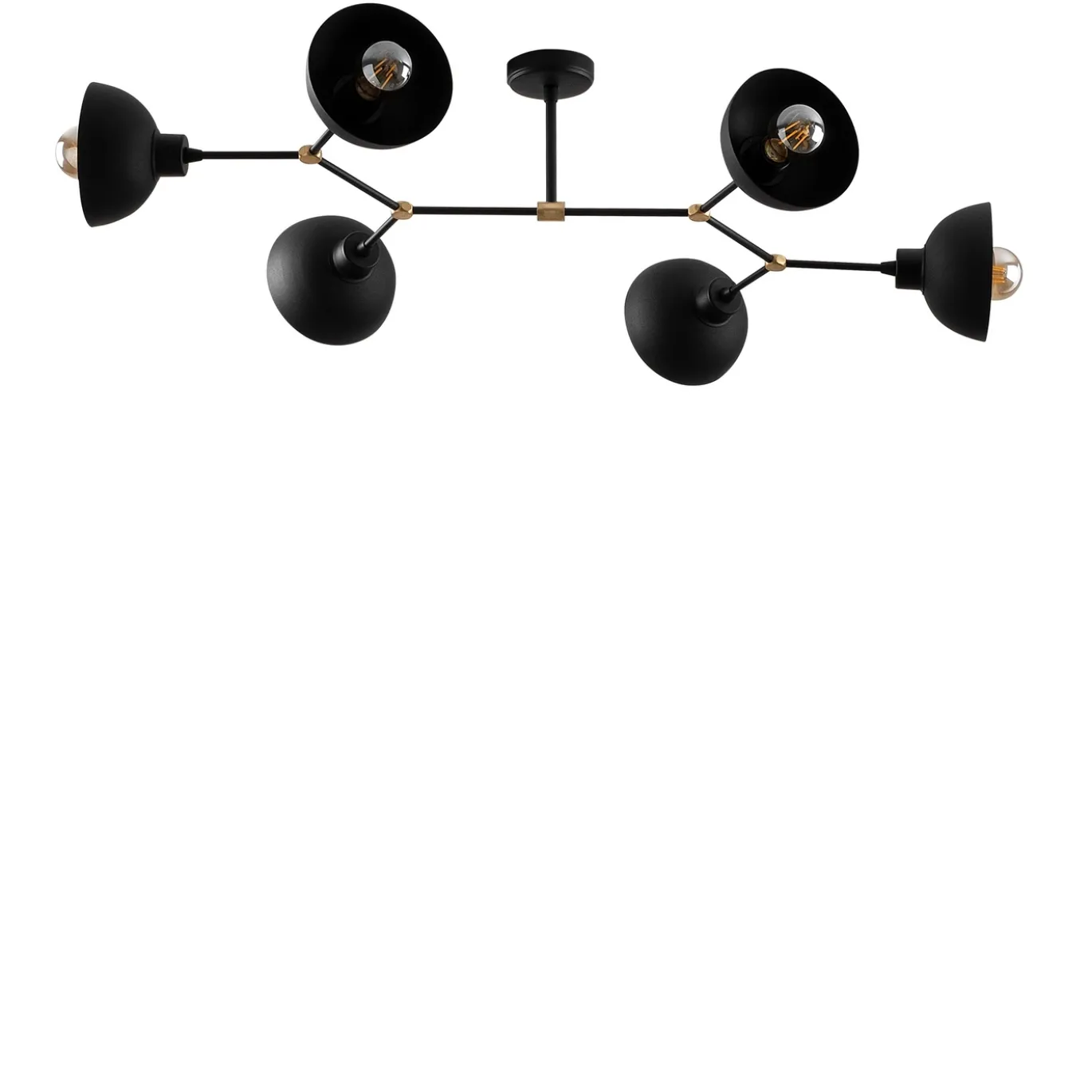 Plafondlamp Dram Zwart 6-Lichts