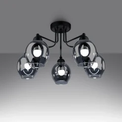 Plafondlamp Fillan 5-Lichts Zwart - Giga Meubel