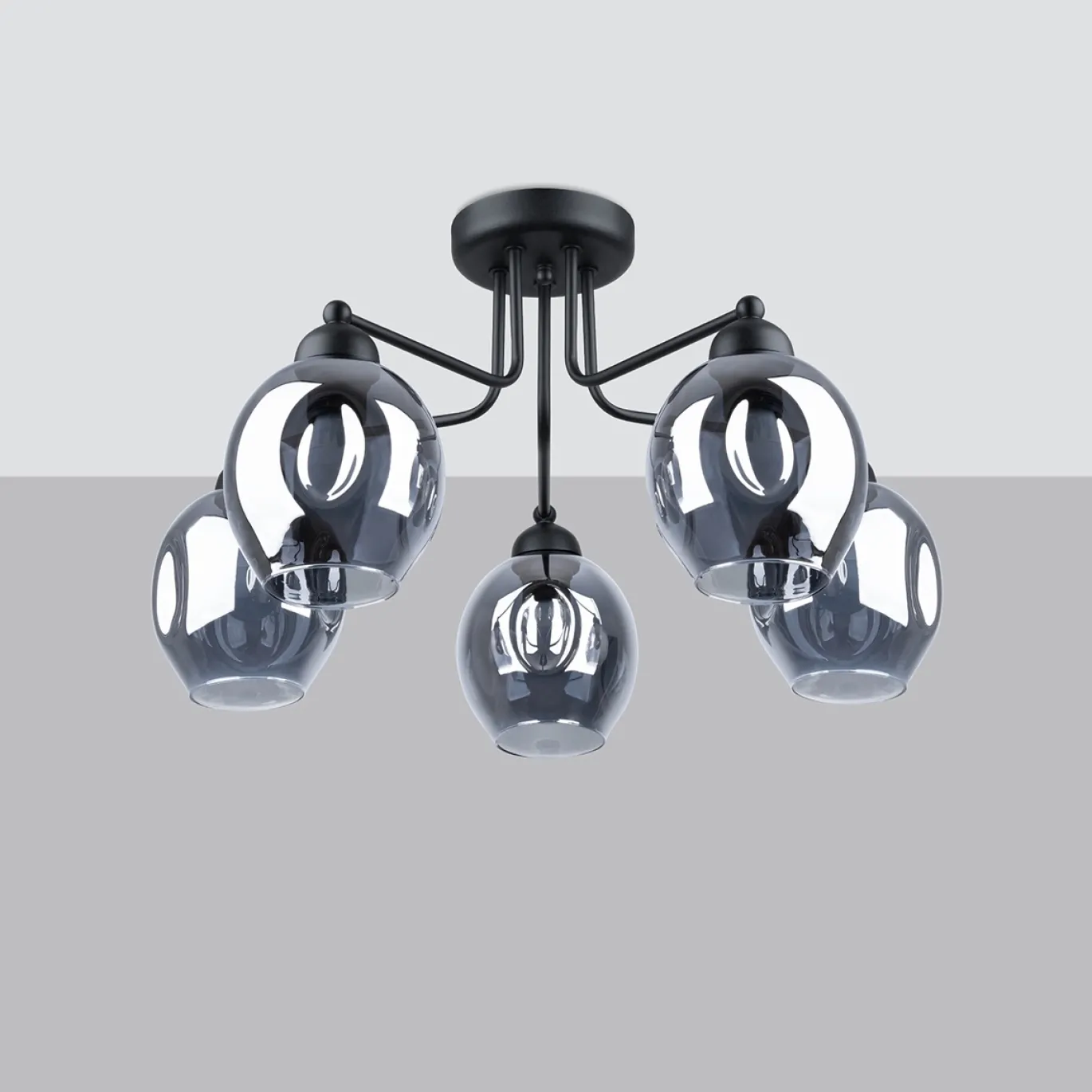 Plafondlamp Fillan 5-Lichts Zwart - Giga Meubel