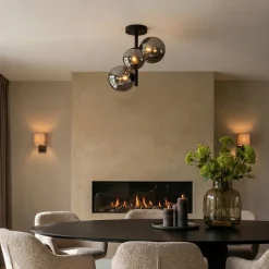 Plafondlamp Finn 3-Lichts Smoke Glas - Giga Meubel