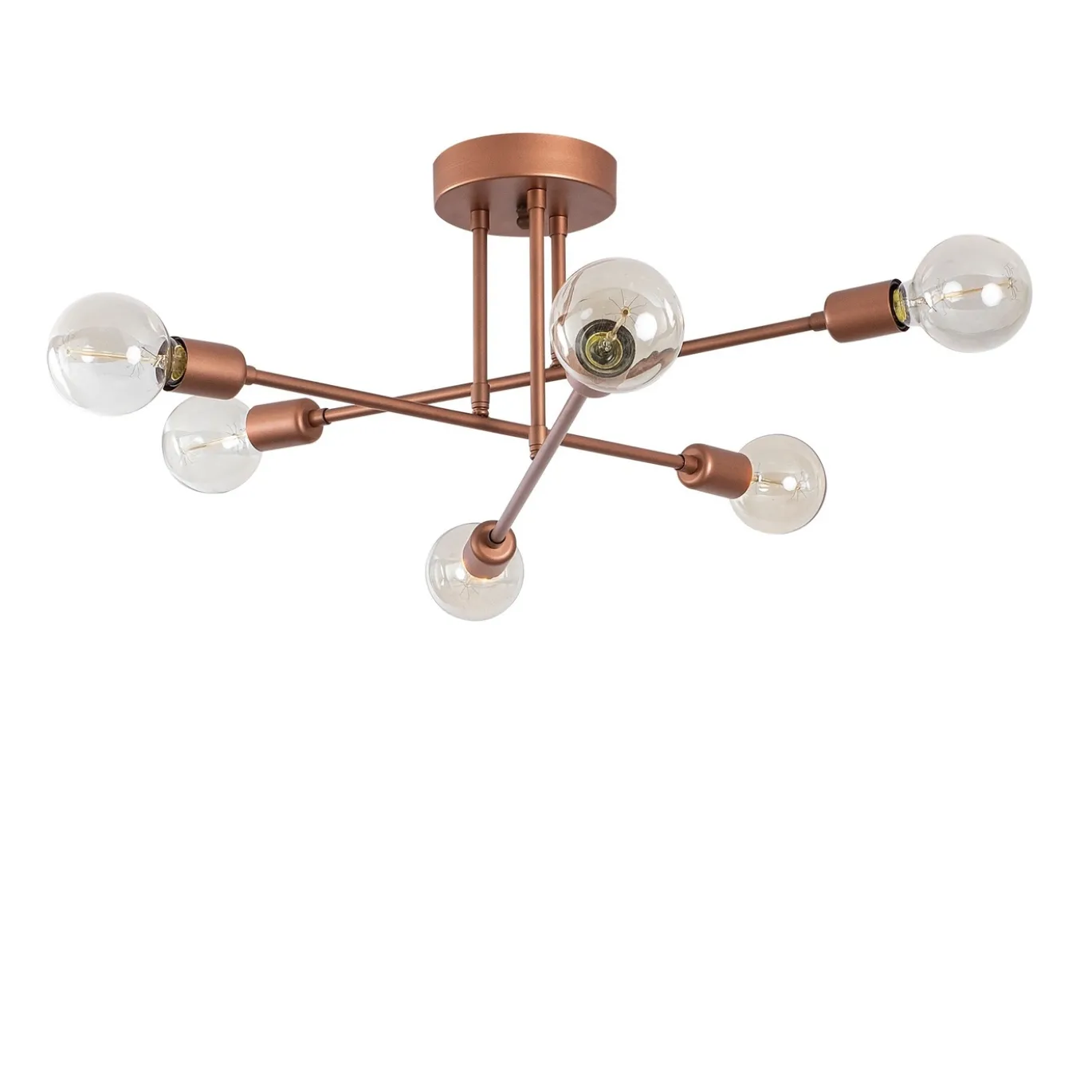Plafondlamp Flower Koper 6-Lichts