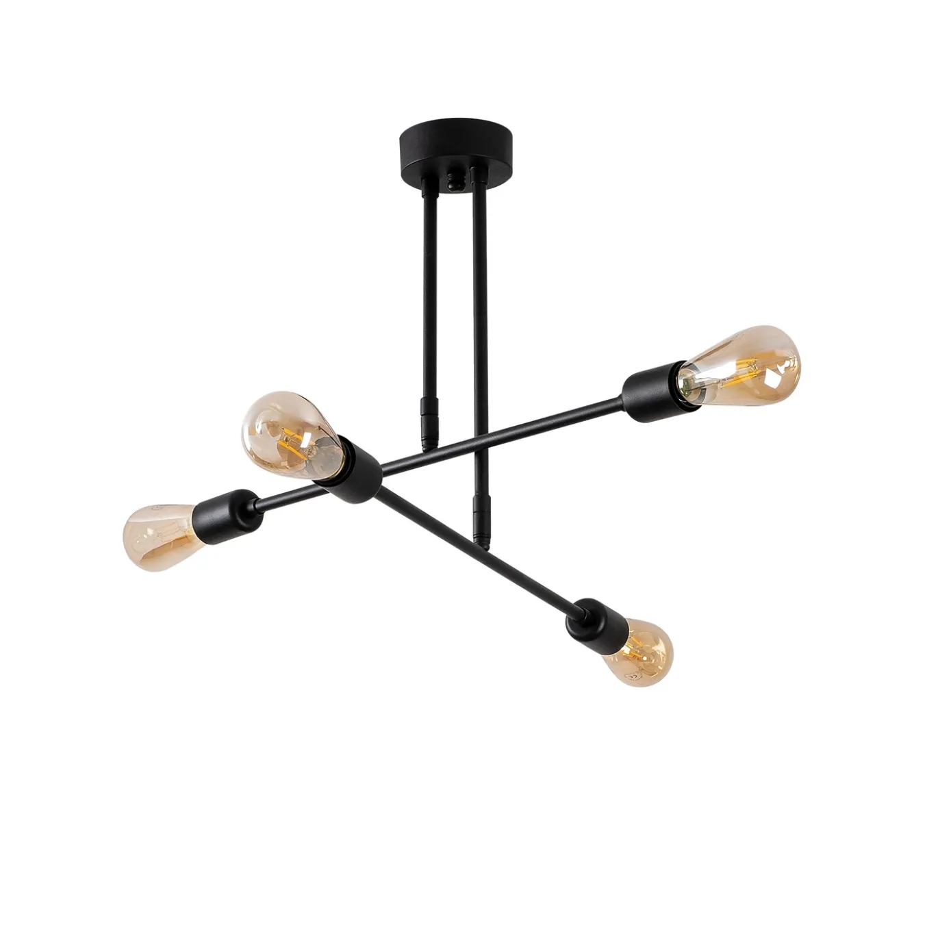 Plafondlamp Flower Zwart 4-Lichts
