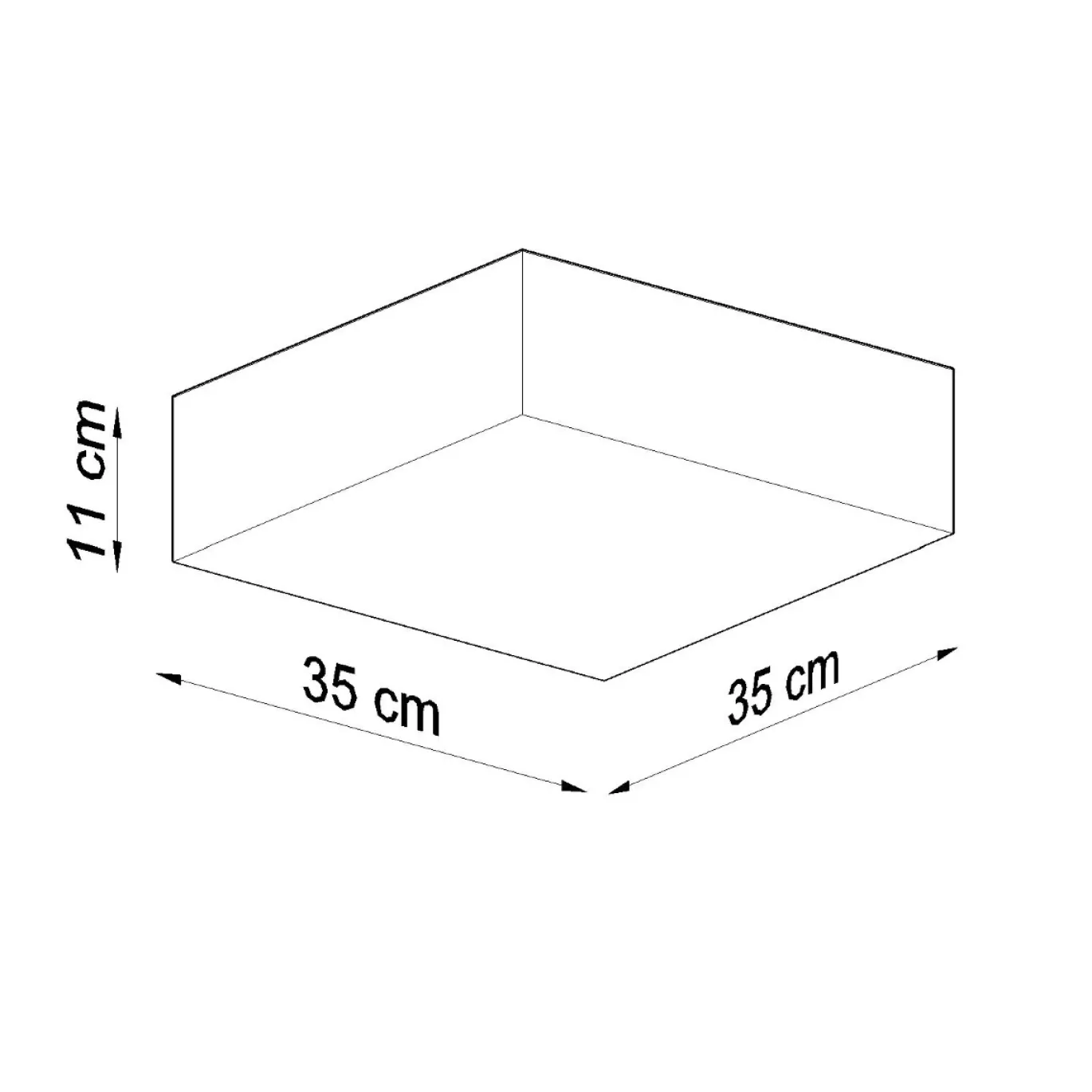 Plafondlamp Horus Vierkant Grijs 35x35cm - Giga Meubel