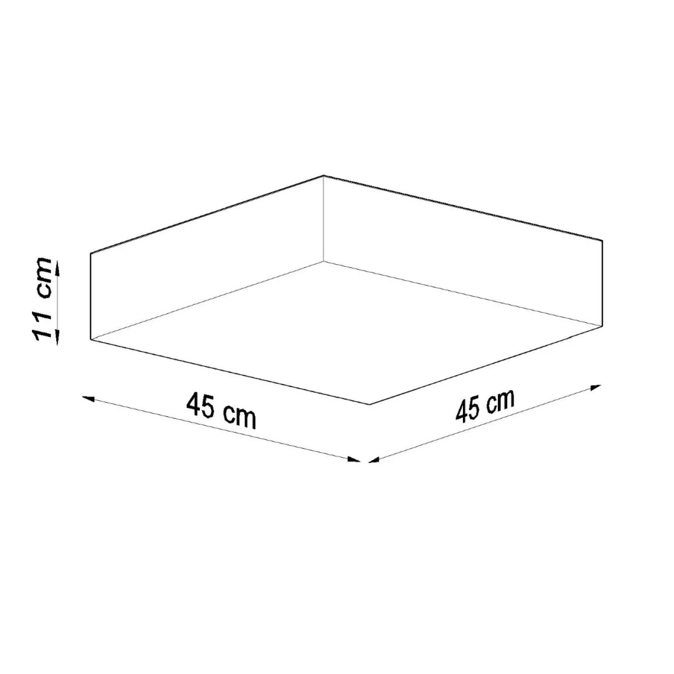 Plafondlamp Horus Vierkant Zwart 45x45cm - Giga Meubel