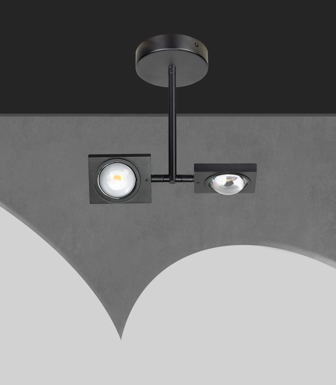 Plafondlamp Jake 2-Lichts Zwart - Giga Meubel