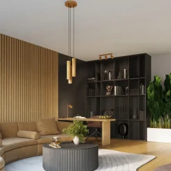 Plafondlamp Karbon Line 3-Lichts Goud - Giga Meubel