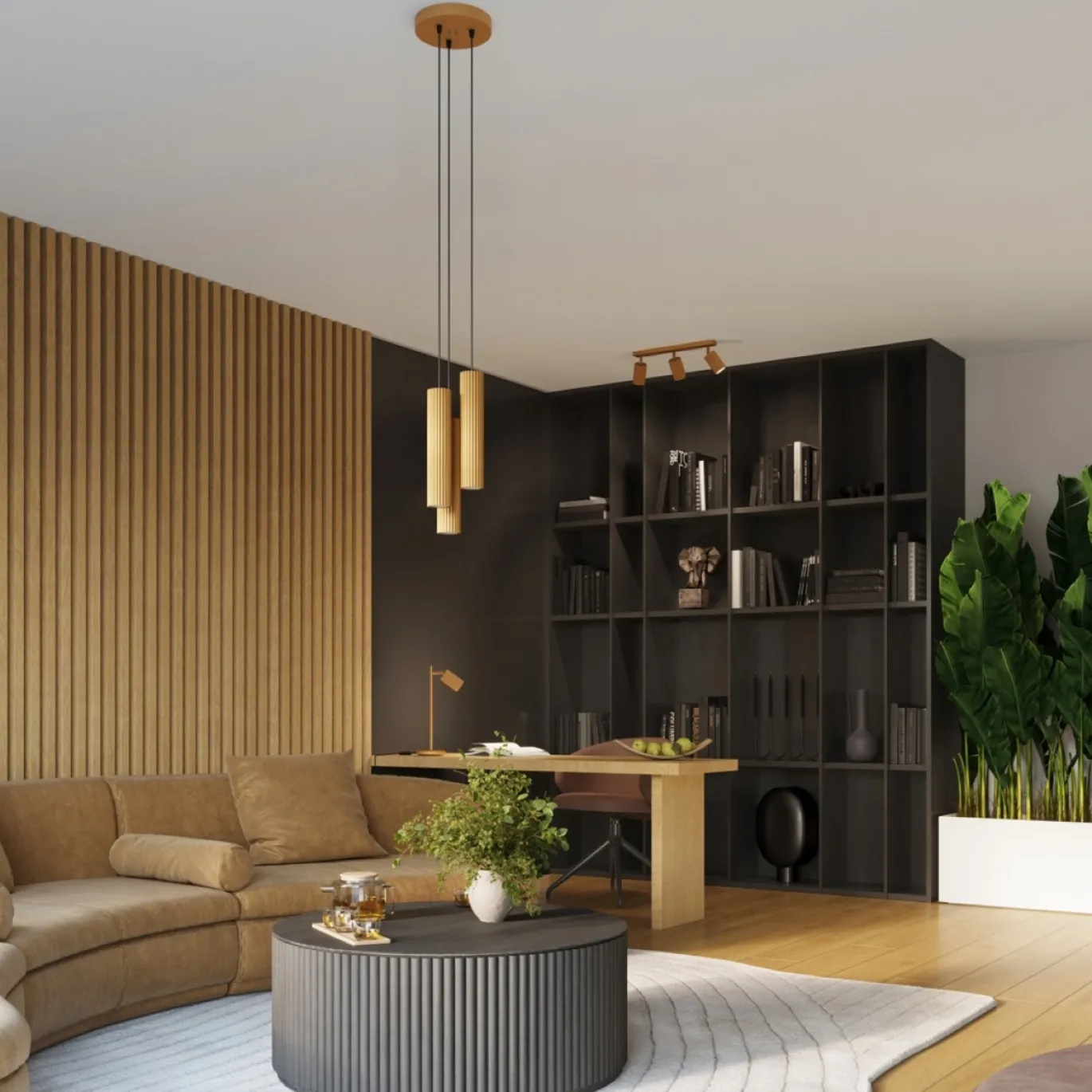 Plafondlamp Karbon Line 3-Lichts Goud - Giga Meubel