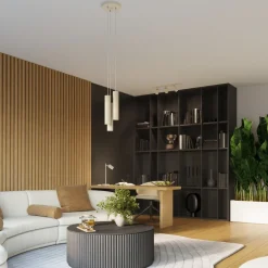 Plafondlamp Karbon Line 3-Lichts Beige - Giga Meubel