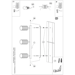 Plafondlamp Karbon Line 3-Lichts Beige - Giga Meubel