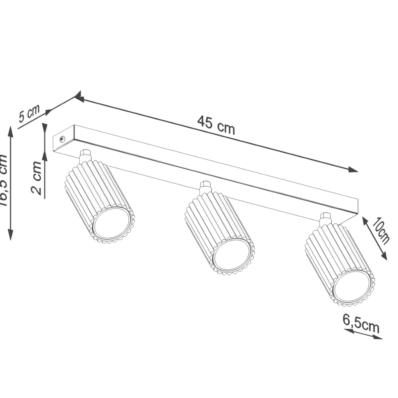Plafondlamp Karbon Line 3-Lichts Oker - Giga Meubel