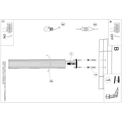 Plafondlamp Karbon Tube 1-Lichts Goud - Giga Meubel