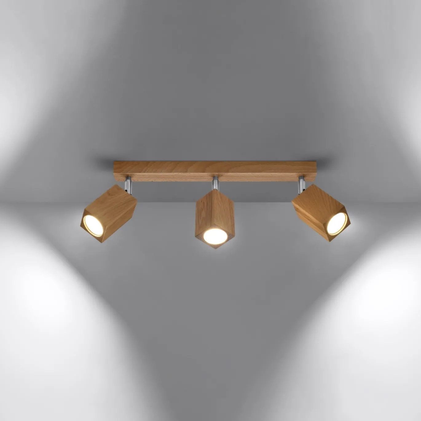 Plafondlamp Keke 3-Lichts Eikenhout - Giga Meubel