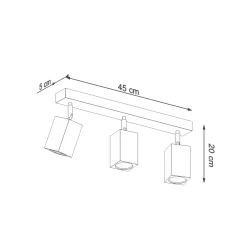 Plafondlamp Keke 3-Lichts Eikenhout - Giga Meubel