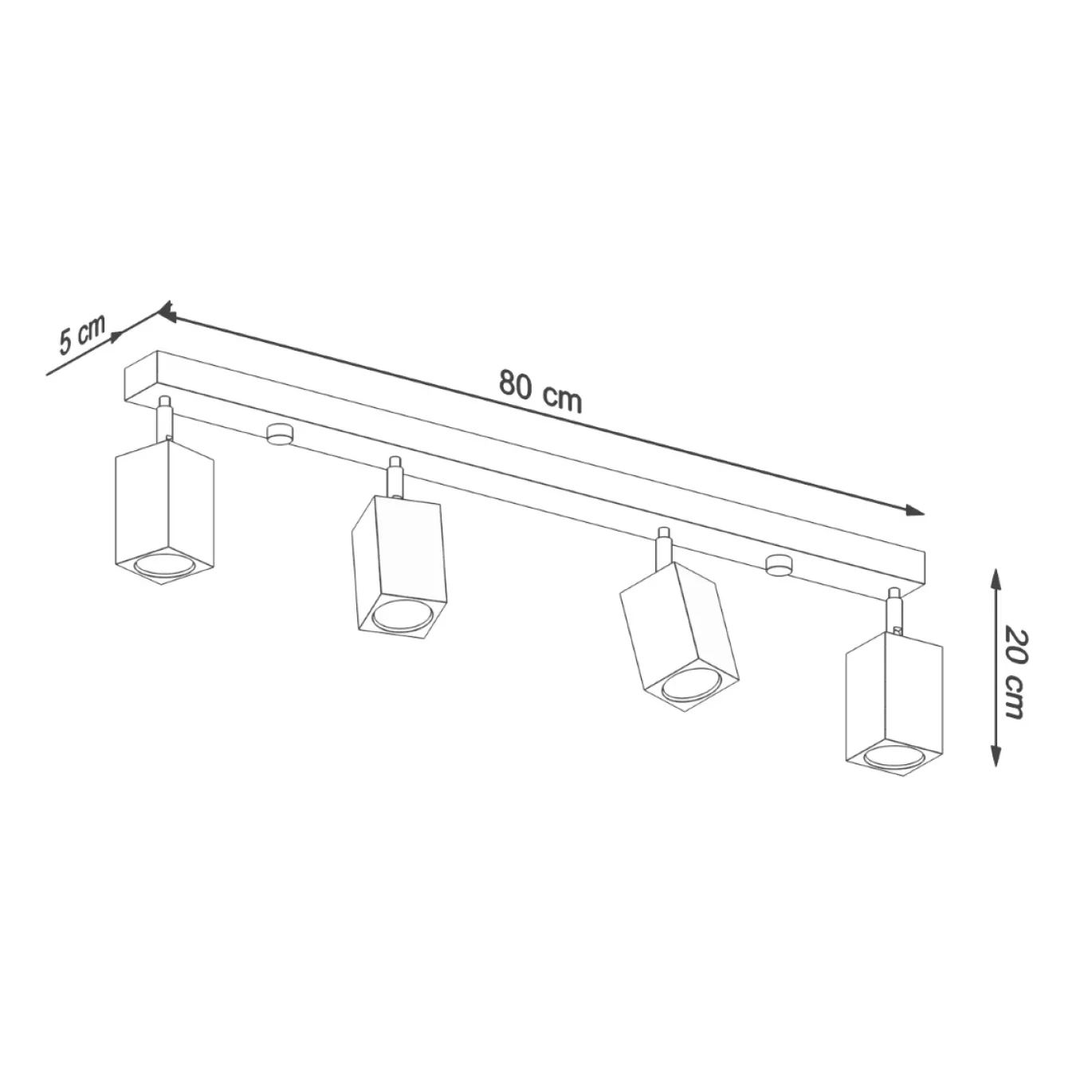 Plafondlamp Keke 4-Lichts Eikenhout - Giga Meubel