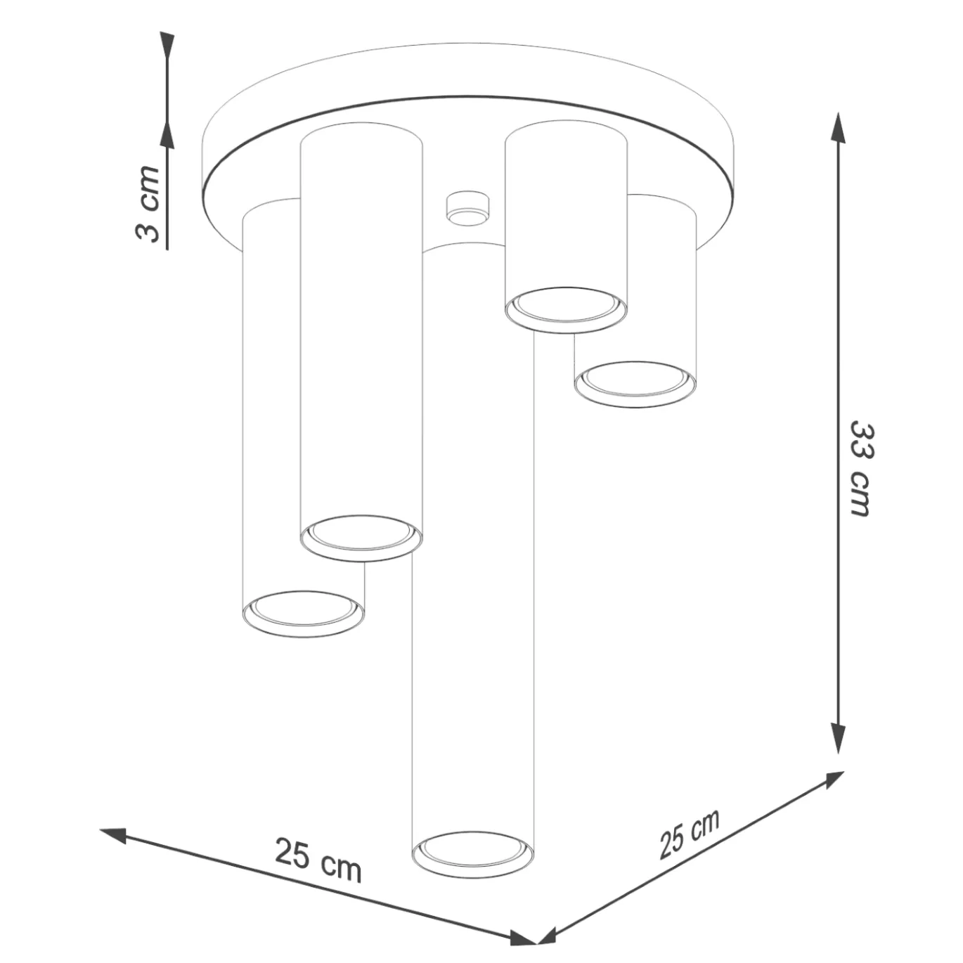Plafondlamp Lagos 5-Lichts Wit - Giga Meubel