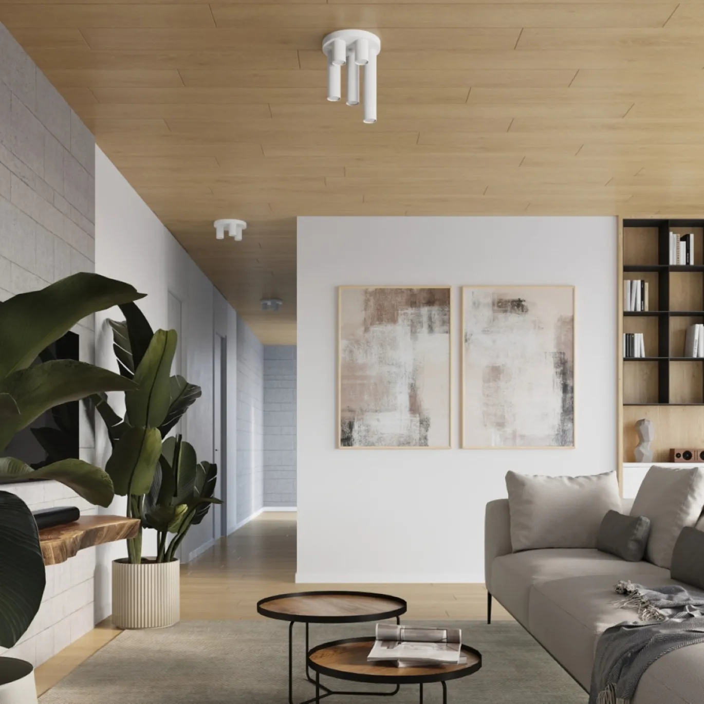 Plafondlamp Lagos 5-Lichts Wit - Giga Meubel
