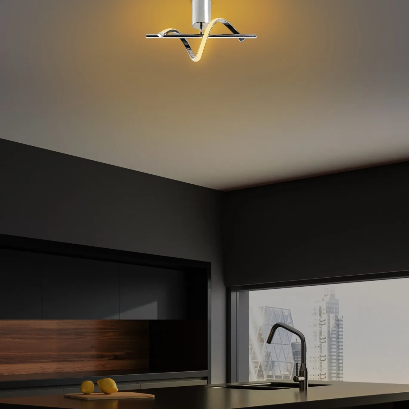 Plafondlamp Likma Chrome
