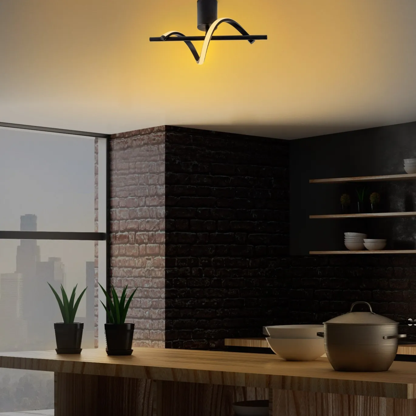 Plafondlamp Likma Zwart
