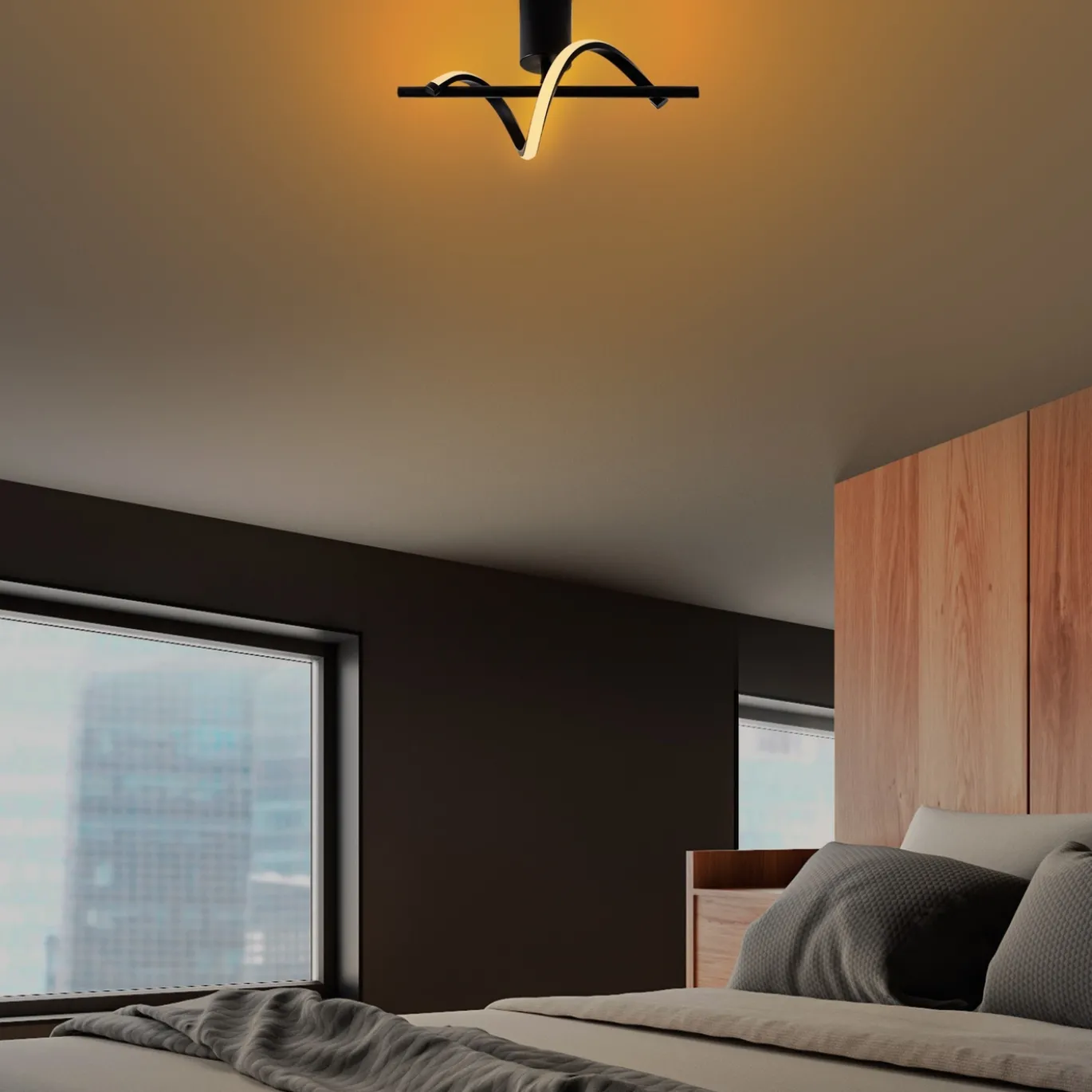Plafondlamp Likma Zwart