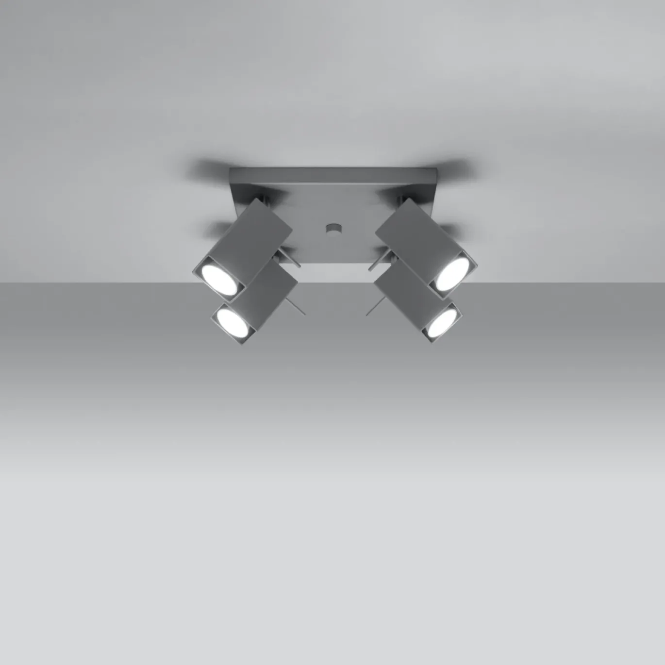 Plafondlamp Merida Vierkant Grijs 4-Lichts - Giga Meubel