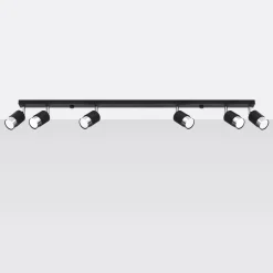 Plafondlamp Nero 6-Lichts Zwart/Chrome - Giga Meubel