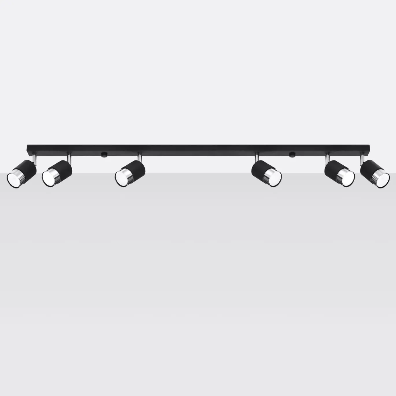 Plafondlamp Nero 6-Lichts Zwart/Chrome - Giga Meubel