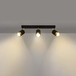 Plafondlamp Nero 3-Lichts Zwart/Goud - Giga Meubel