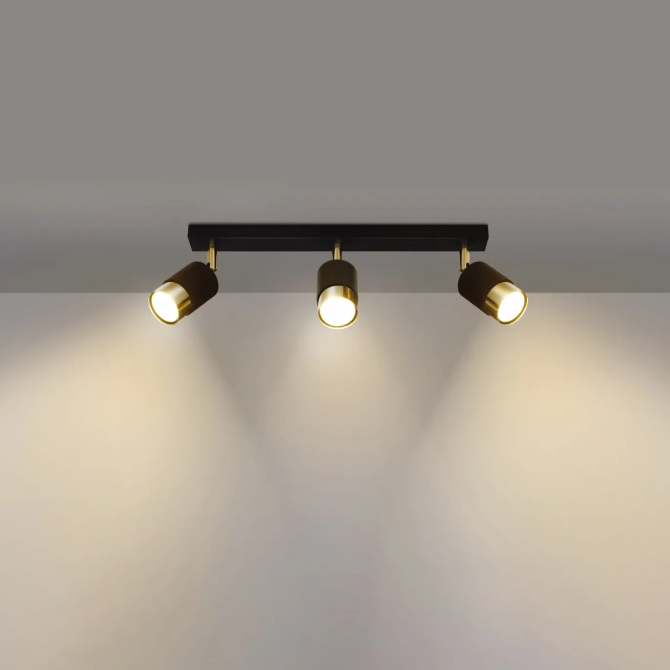 Plafondlamp Nero 3-Lichts Zwart/Goud - Giga Meubel