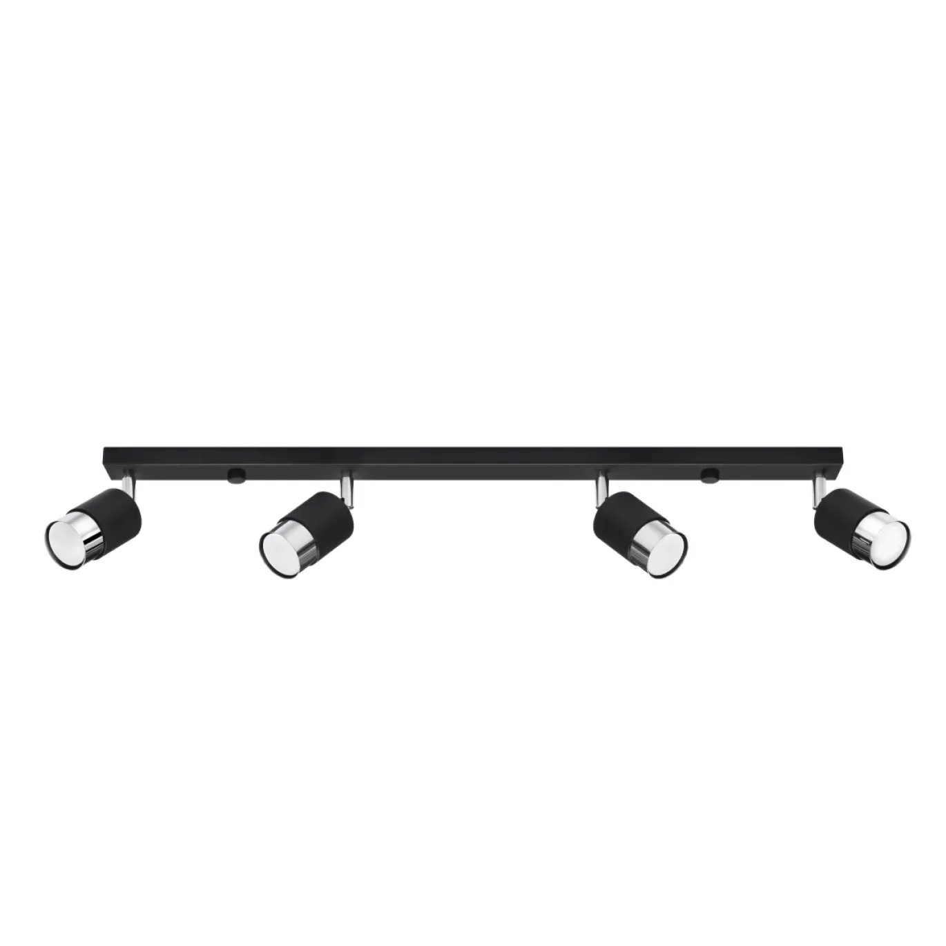Plafondlamp Nero 4-Lichts Zwart/Chrome - Giga Meubel