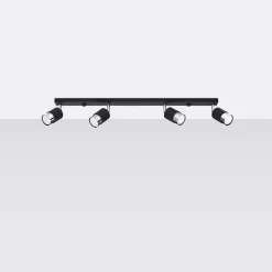 Plafondlamp Nero 4-Lichts Zwart/Chrome - Giga Meubel