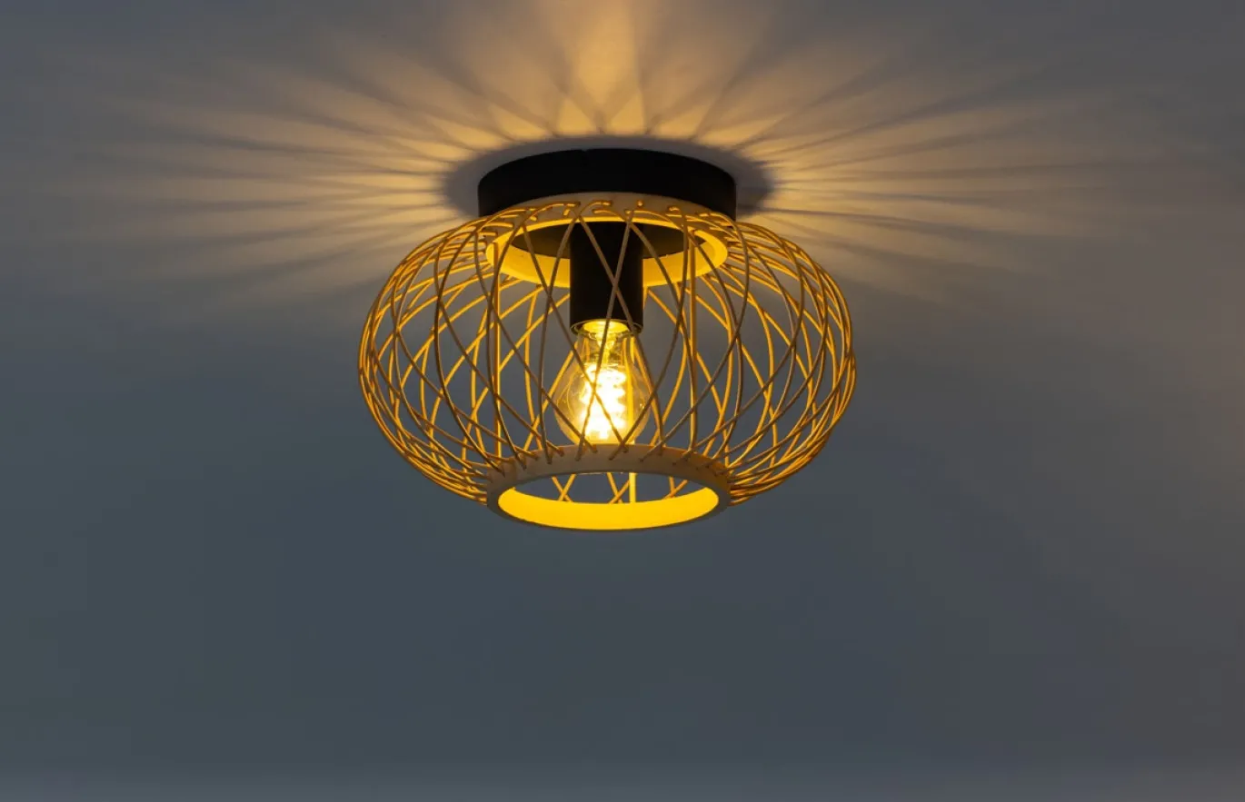 Plafondlamp Norah Rotan Naturel Ø30cm - Giga Meubel