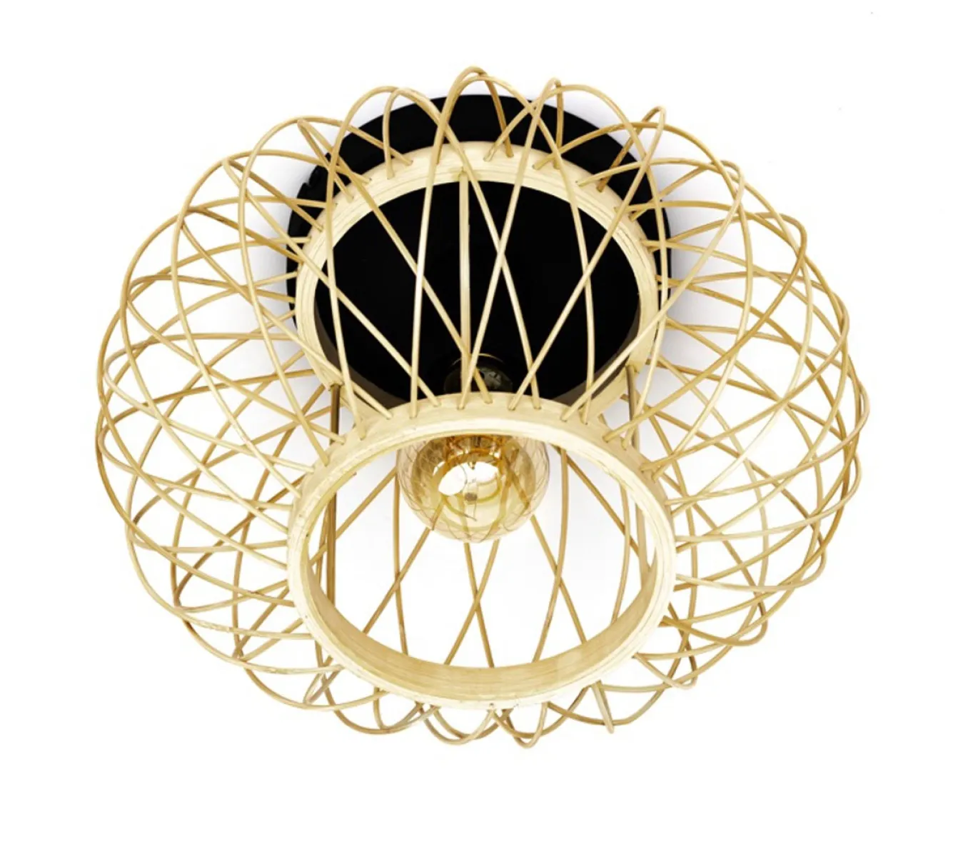 Plafondlamp Norah Rotan Naturel Ø30cm - Giga Meubel