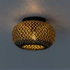Plafondlamp Otis Rotan Naturel/Zwart Ø30cm - Giga Meubel