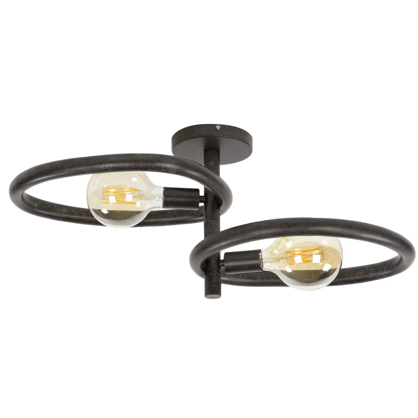 Plafondlamp Pebble 2-lichts Artic Zwart - Giga Meubel