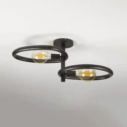 Plafondlamp Pebble 2-lichts Artic Zwart - Giga Meubel