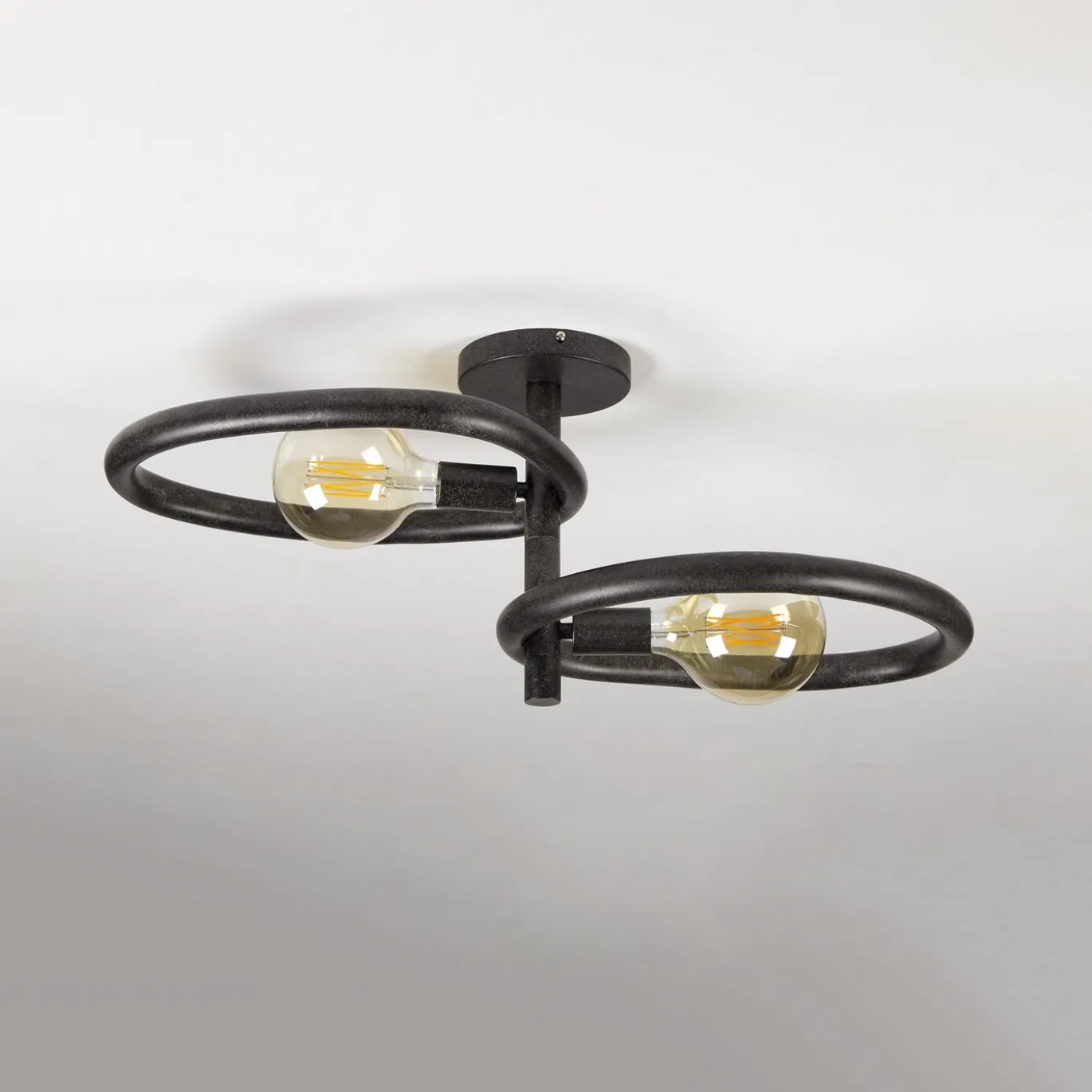Plafondlamp Pebble 2-lichts Artic Zwart - Giga Meubel